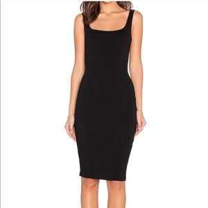 Bobi Black Open Back Midi Dress